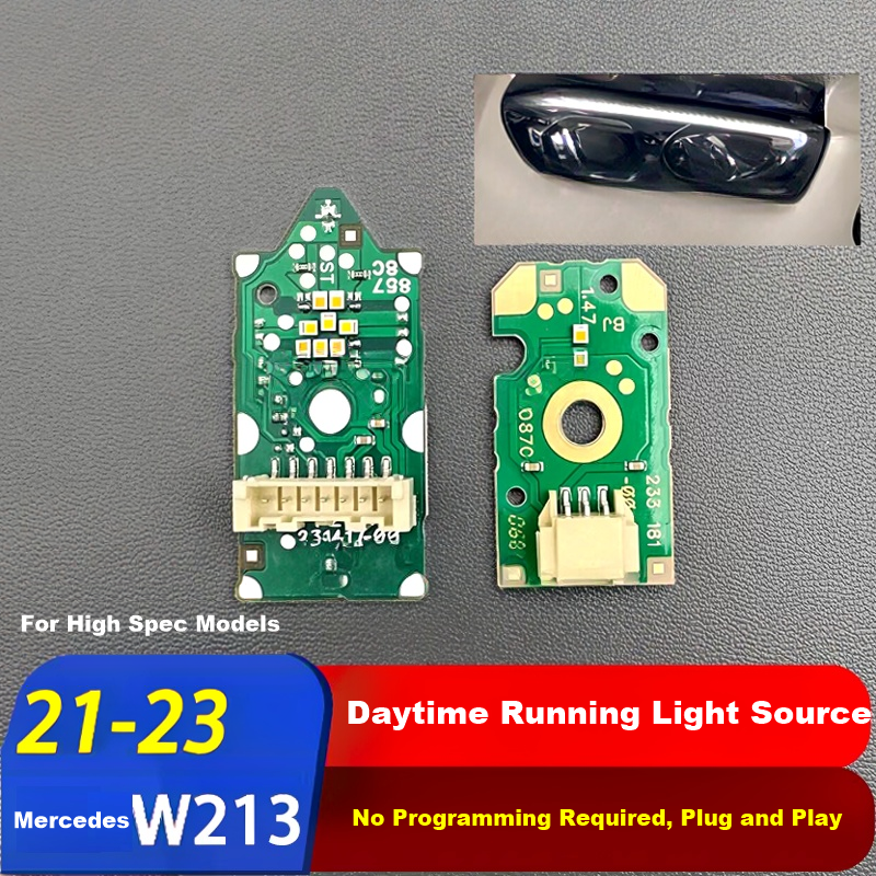 LED DRL Light Source Module for 21-23 W213 High Spec Geometric Headlights, 2-Pack with Copper PCB