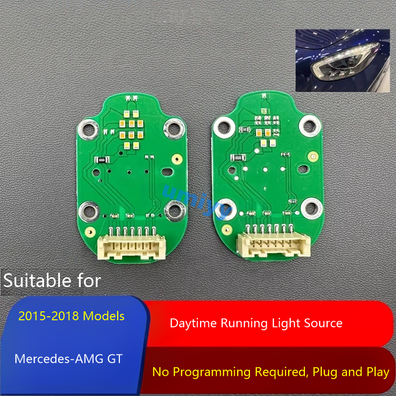 2015-2018 AMG GT LED DRL Source Module, 2 pcs per side, plug and play daytime running light replacement board