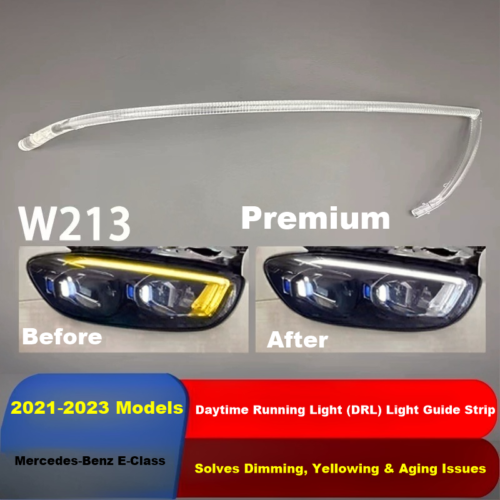 Premium Geometry DRL Light Guide Strip Left Right Pair For Mercedes‑Benz E‑Class W213 2021‑2023 Headlight Replacement